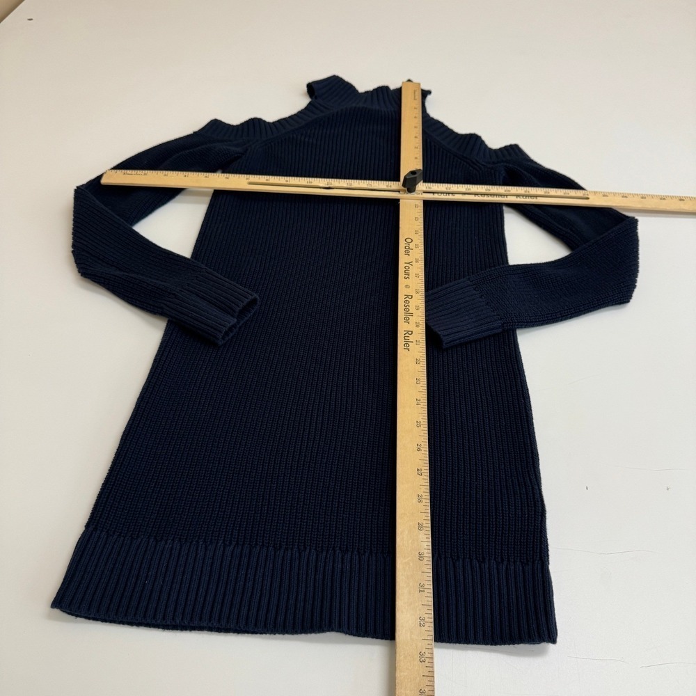 Abercrombie & Fitch Sweater Dress Womens Small Blue Cold Shoulder Knit - Picture 8 of 8